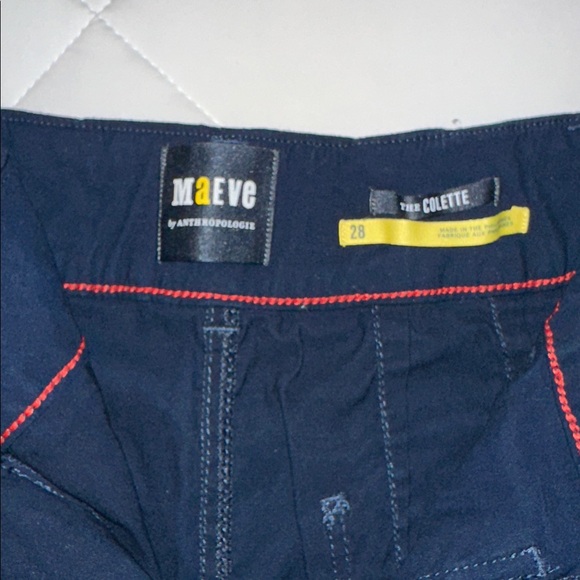 Colette by Anthropologie magic fabric crop navy pant - Picture 2 of 4